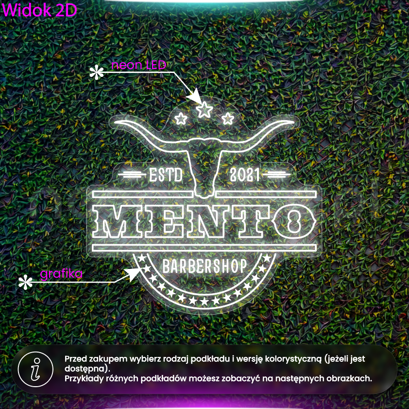 Mento Barbershop - neon LED