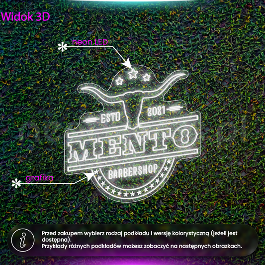 Mento Barbershop - neon LED