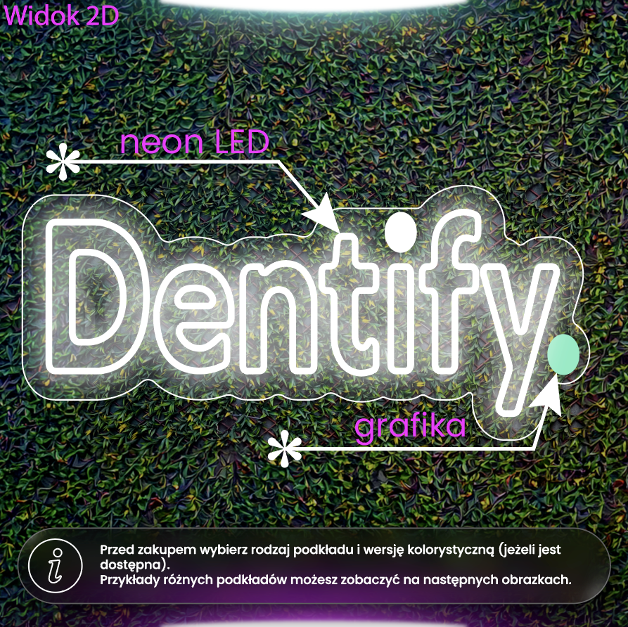Dentify - neon LED z grafiką