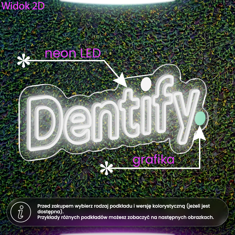 Dentify - neon LED z grafiką