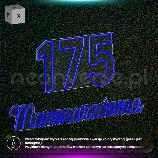 175 Marusarzówna - neony LED z przygotowaniem do używania na zewnątrz