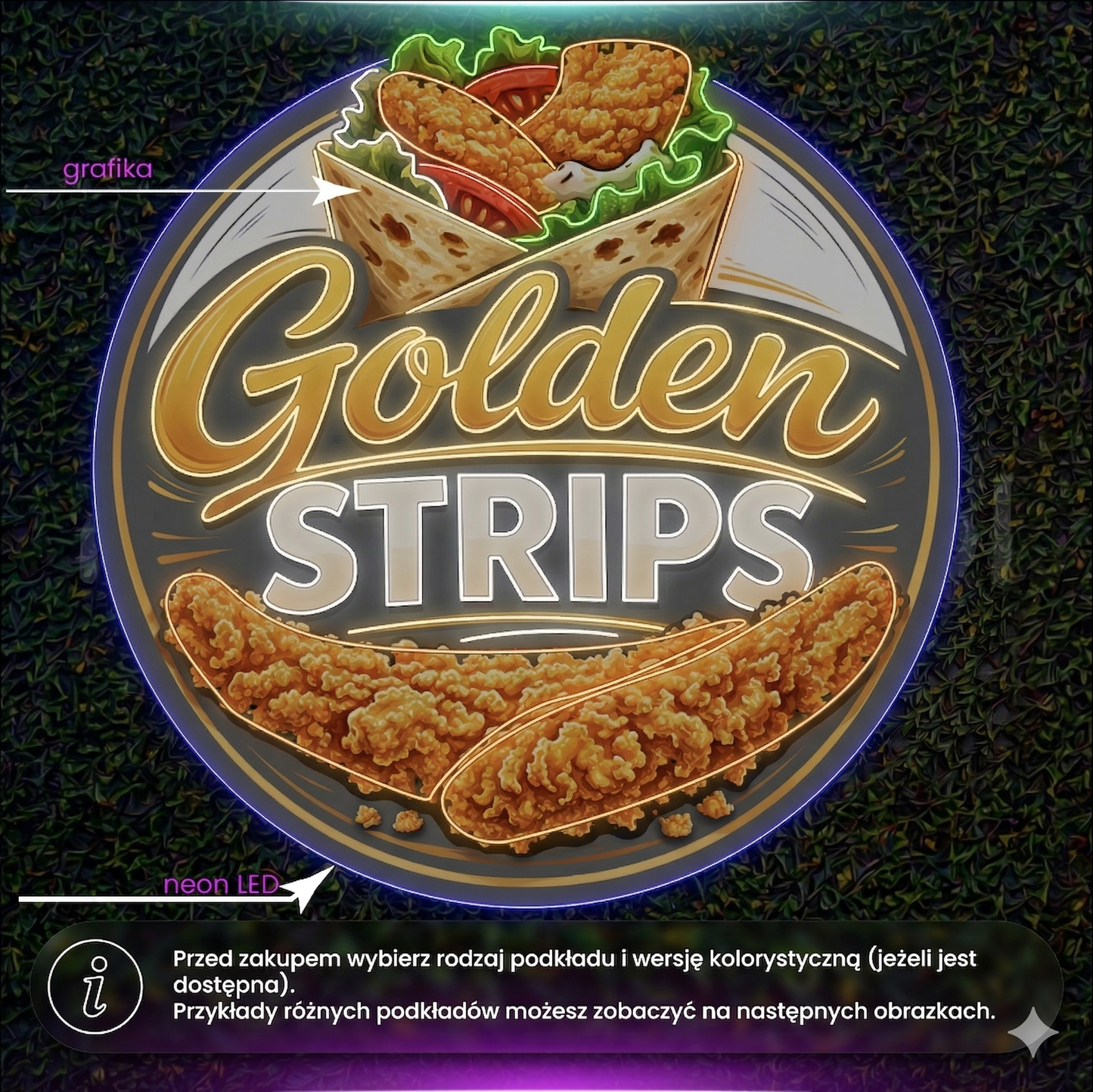 Golden Strips sygnet na szarym tle