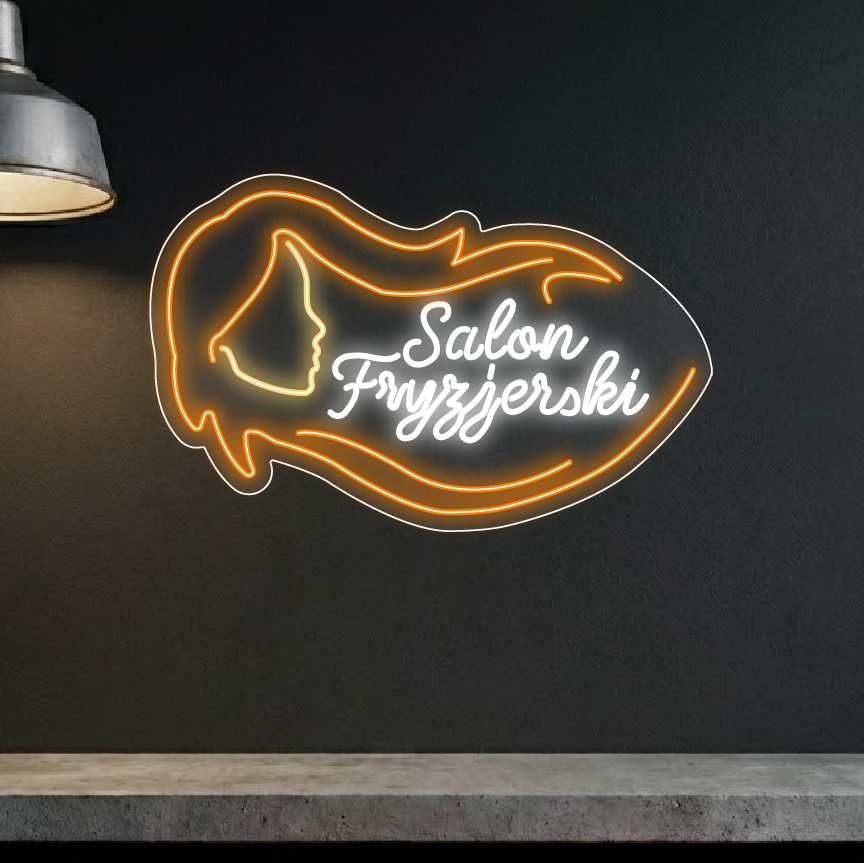 Salon fryzjerski - neon LED
