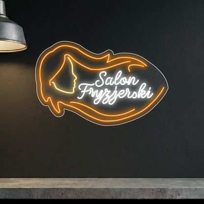 Salon fryzjerski - neon LED