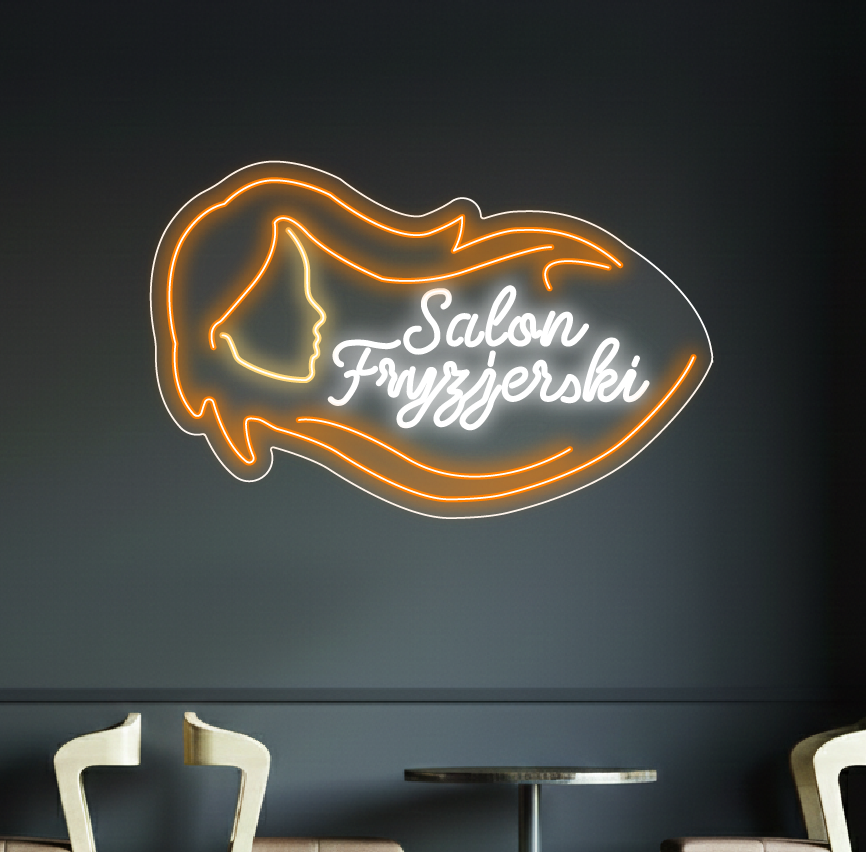 Salon fryzjerski - neon LED