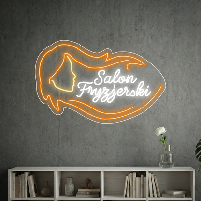 Salon fryzjerski - neon LED