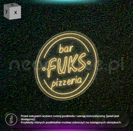 Bar Pizzeria Fuks - neon LED