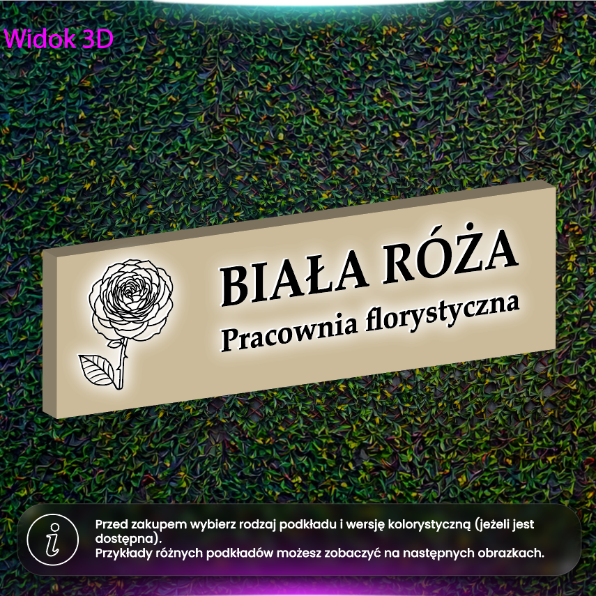 Biała Róża Pracownia Florystyczna - kaseton LED