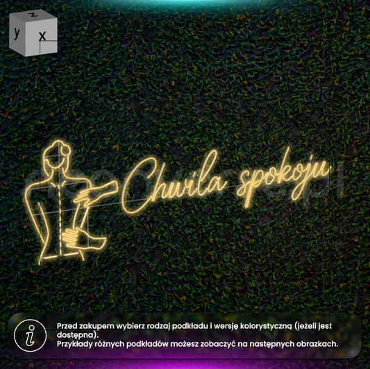 Chwila Spokoju na balkon - neon LED z przygotowaniem do używania na zewnątrz w cenie
