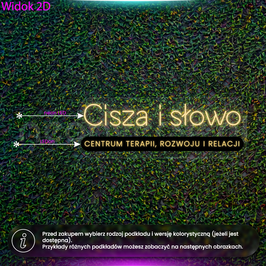 Cisza i Słowo - neon LED