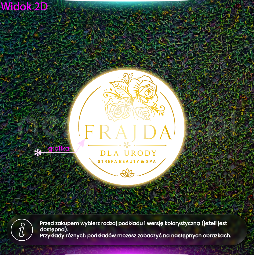 Frajda - podświetlany szyld z plexi