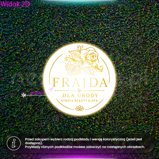 Frajda - podświetlany szyld z plexi