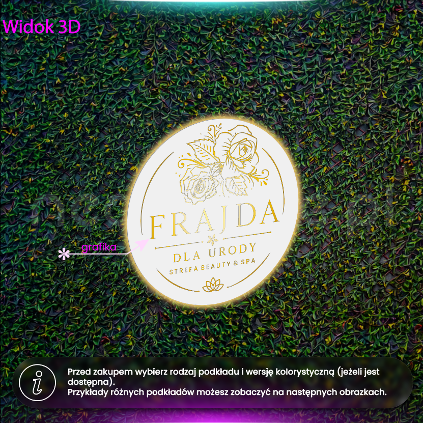 Frajda - podświetlany szyld z plexi