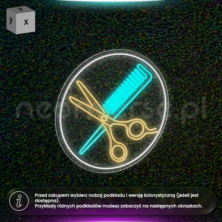 Salon Fryzjerski - neon LED