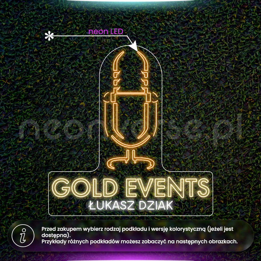 Gold Events z napisem