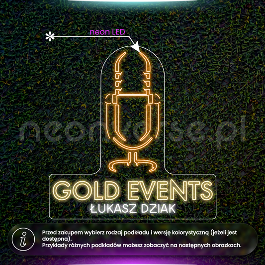 Gold Events z napisem