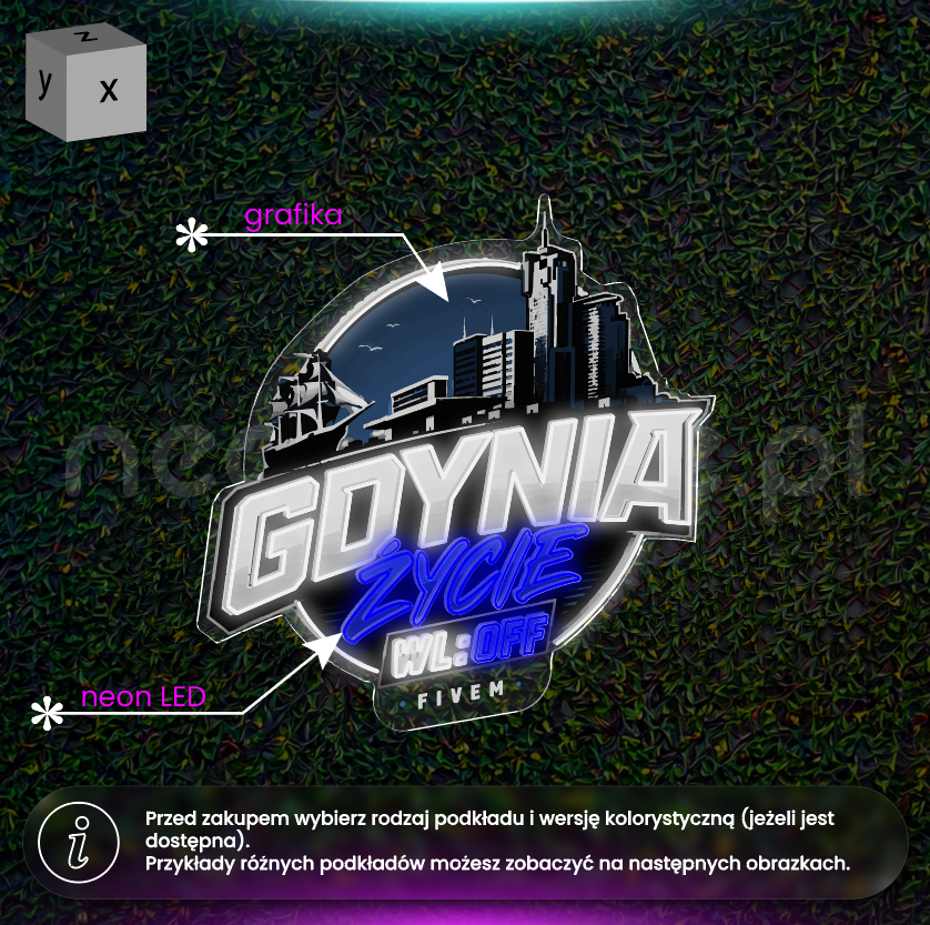 Gdynia Życie - neon LED
