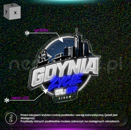 Gdynia Życie - neon LED