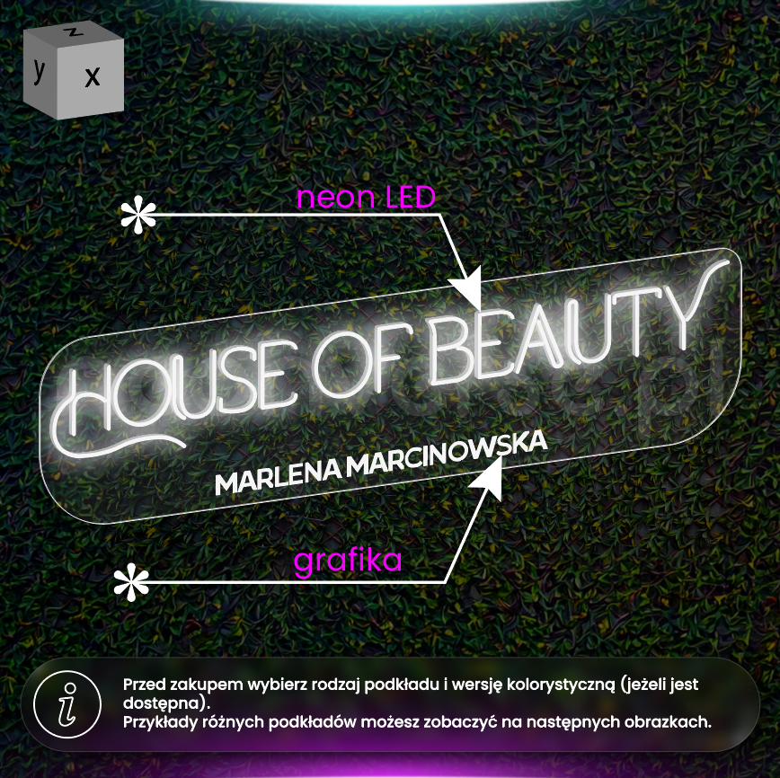 House of Beauty - neon LED + grafika