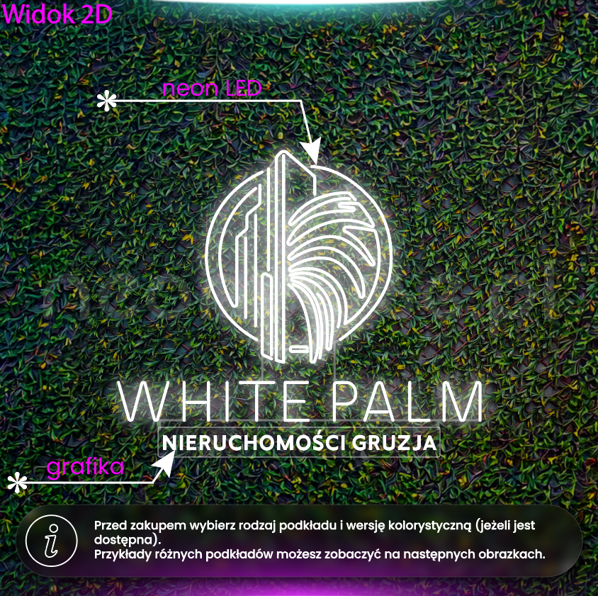 White Palm Nieruchomości - neon LED