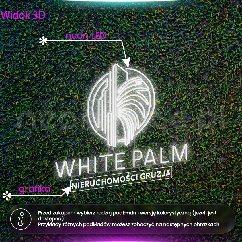 White Palm Nieruchomości - neon LED