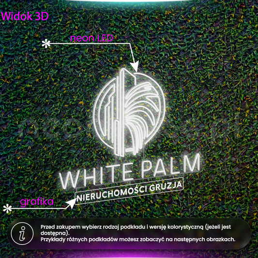 White Palm Nieruchomości - neon LED