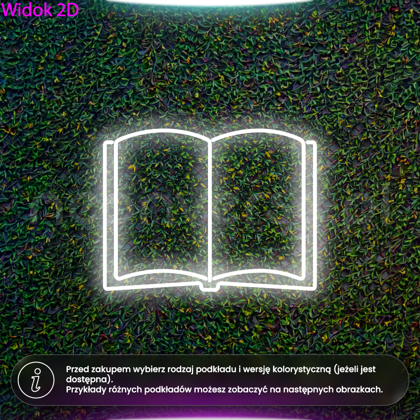 Książka - neon LED ze stojakiem
