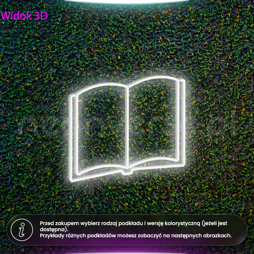 Książka - neon LED ze stojakiem