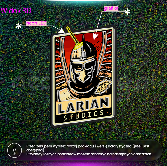 Larian Studios - neon LED z grafiką