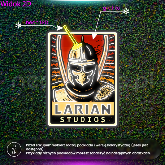 Larian Studios - neon LED z grafiką + kontroler jasności + dystanse