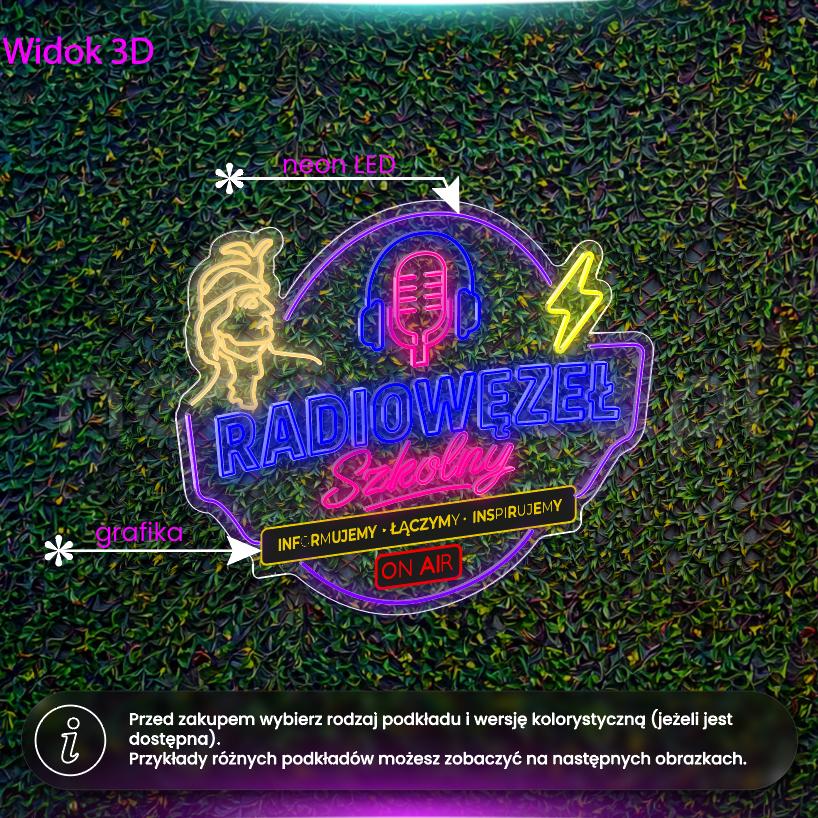 Radiowęzeł szkolny - neon LED