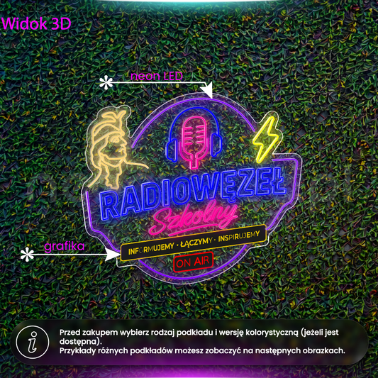 Radiowęzeł szkolny - neon LED
