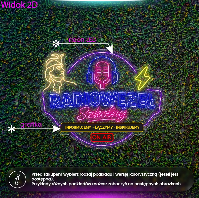 Radiowęzeł szkolny - neon LED