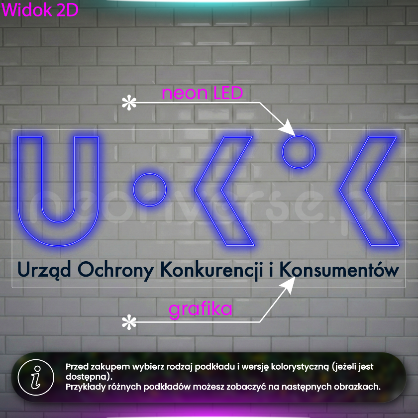 UOKiK - logo - neon LED