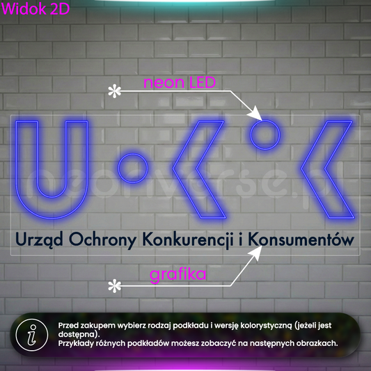 UOKiK - logo - neon LED