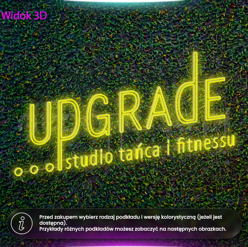 Upgrade studio tańca i fitnessu - wariant jednokolorowy - neon LED