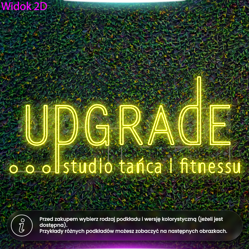 Upgrade studio tańca i fitnessu - wariant jednokolorowy - neon LED