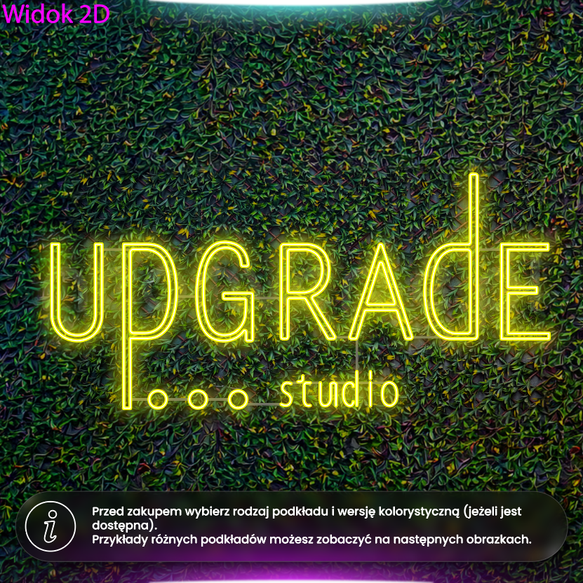 Upgrade studio - wariant z kropkami po prawej stronie - neon LED