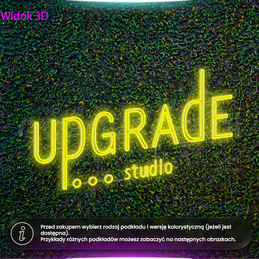 Upgrade studio - wariant z kropkami po prawej stronie - neon LED