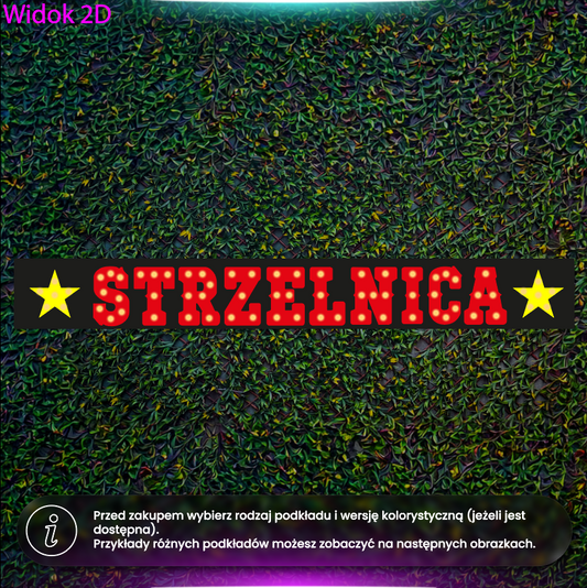Strzelnica - litery z żarówkami