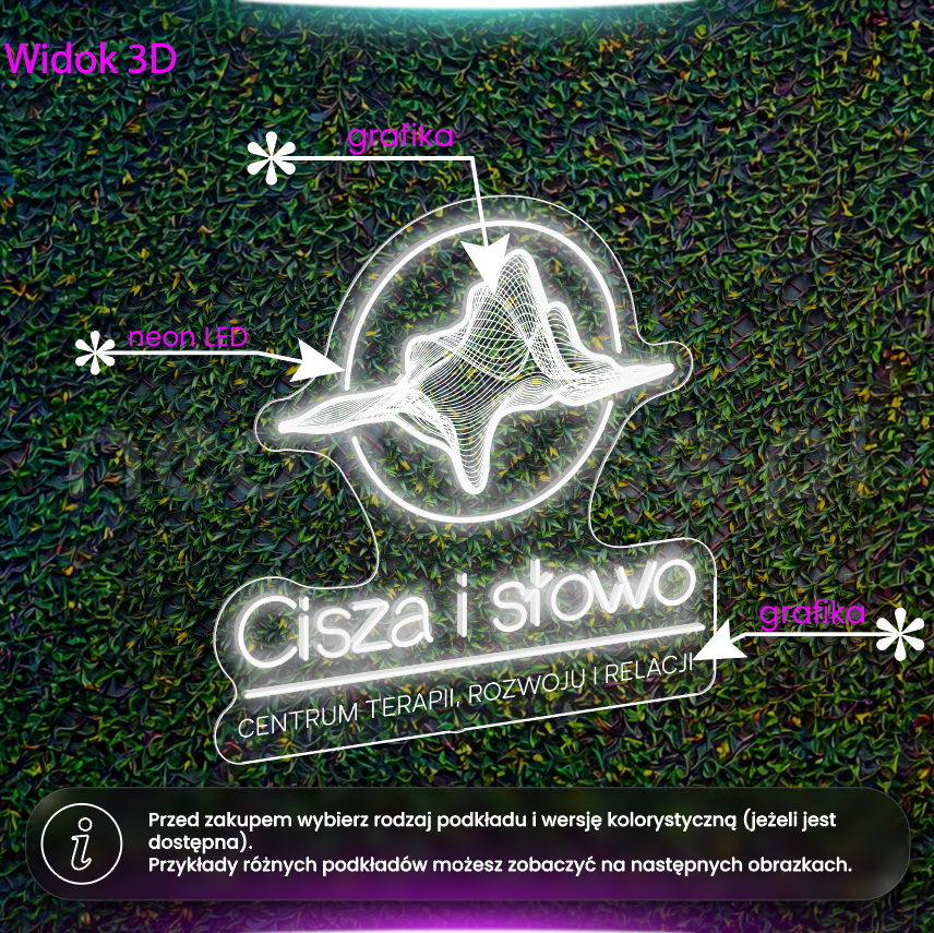 Cisza i słowo - neon LED