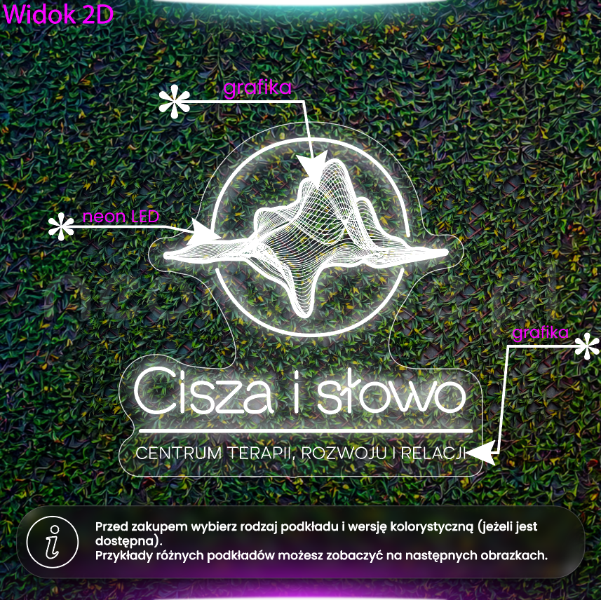 Cisza i słowo - neon LED