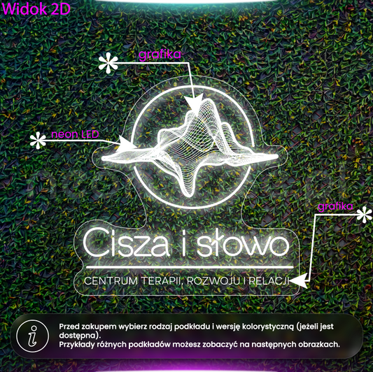 Cisza i słowo - neon LED
