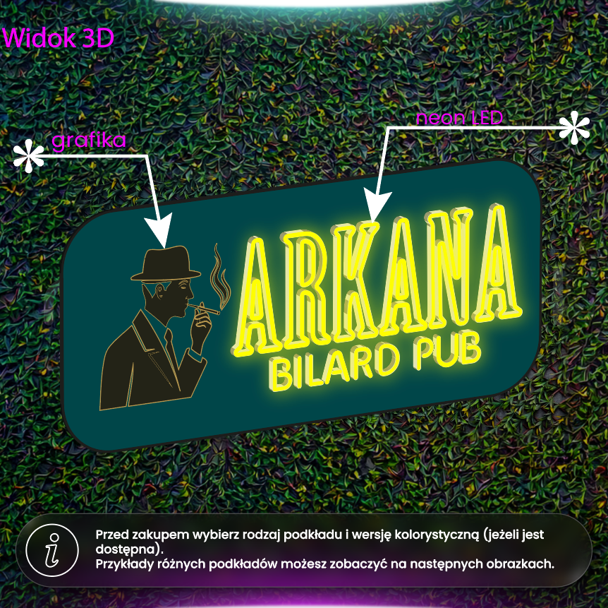 Arkana Bilard Pub - neon LED