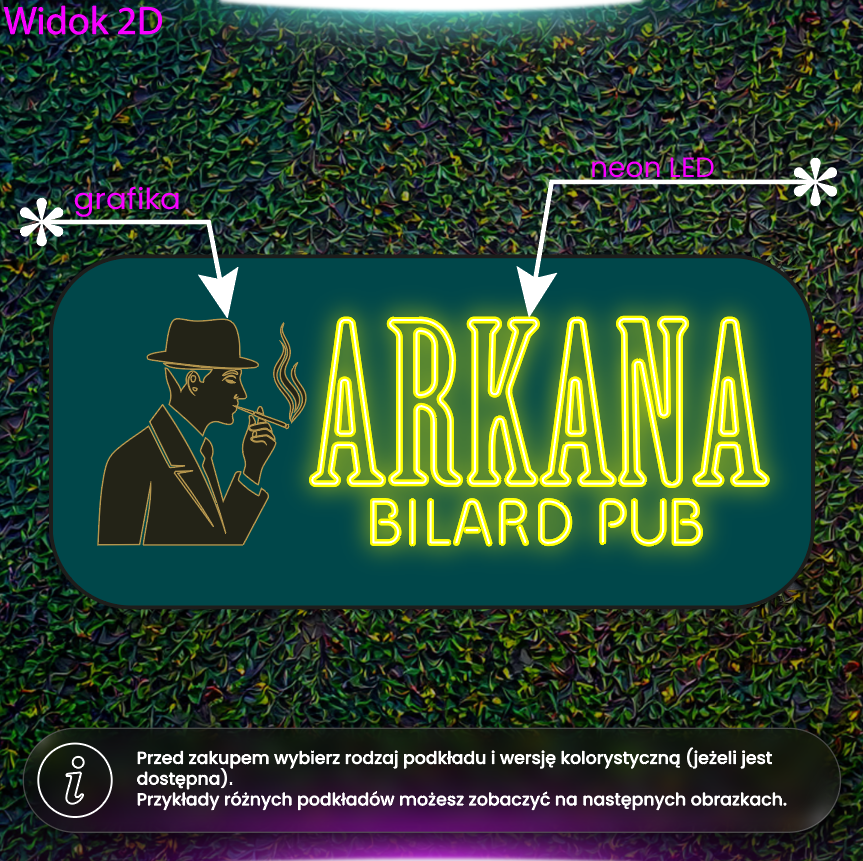 Arkana Bilard Pub - neon LED