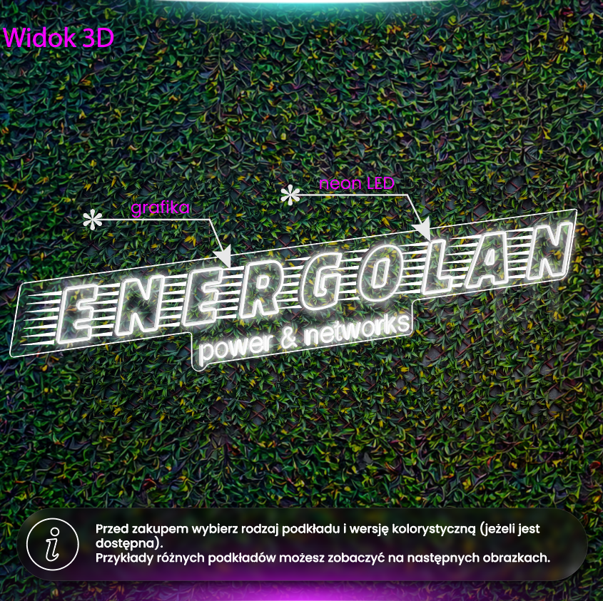 Energolan - wariant z grafiką - neon LED