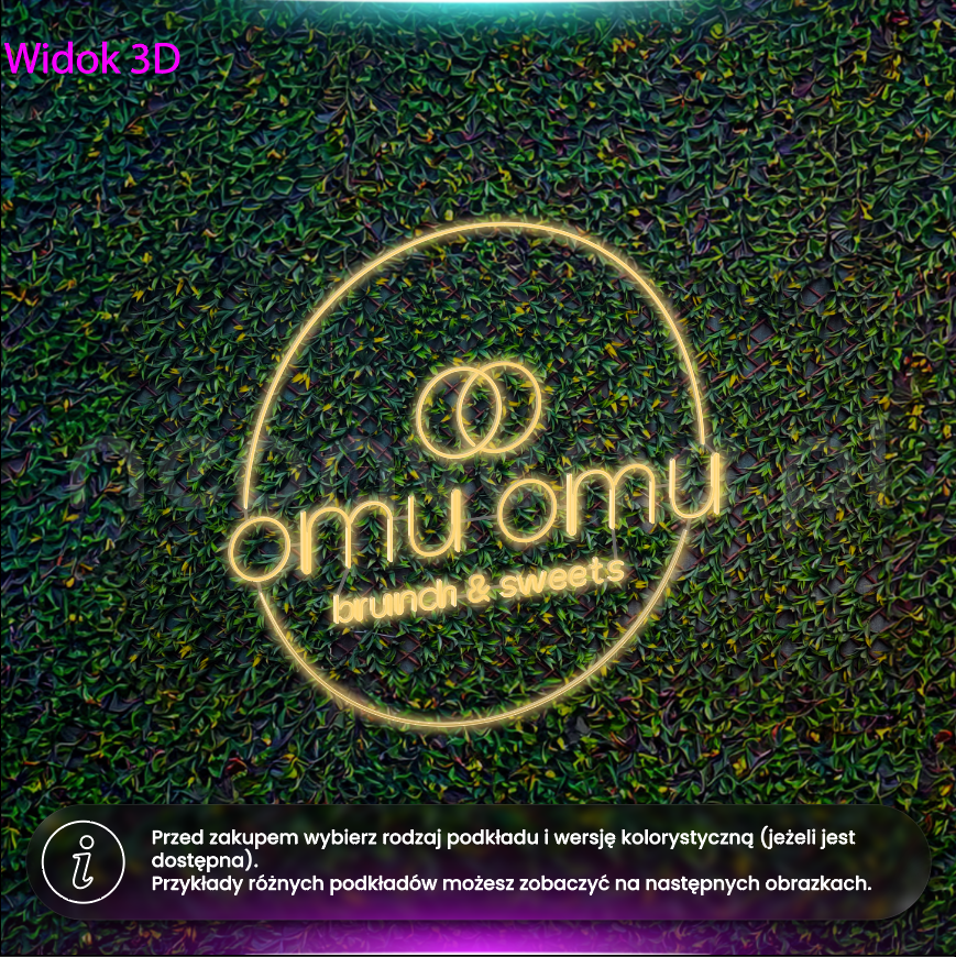 Omu Omu - wariant z okręgiem - neon LED