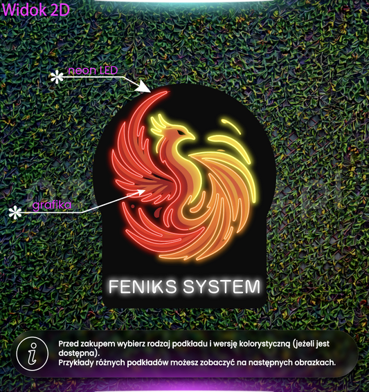 Feniks System - neon LED + podświetlenie tylne