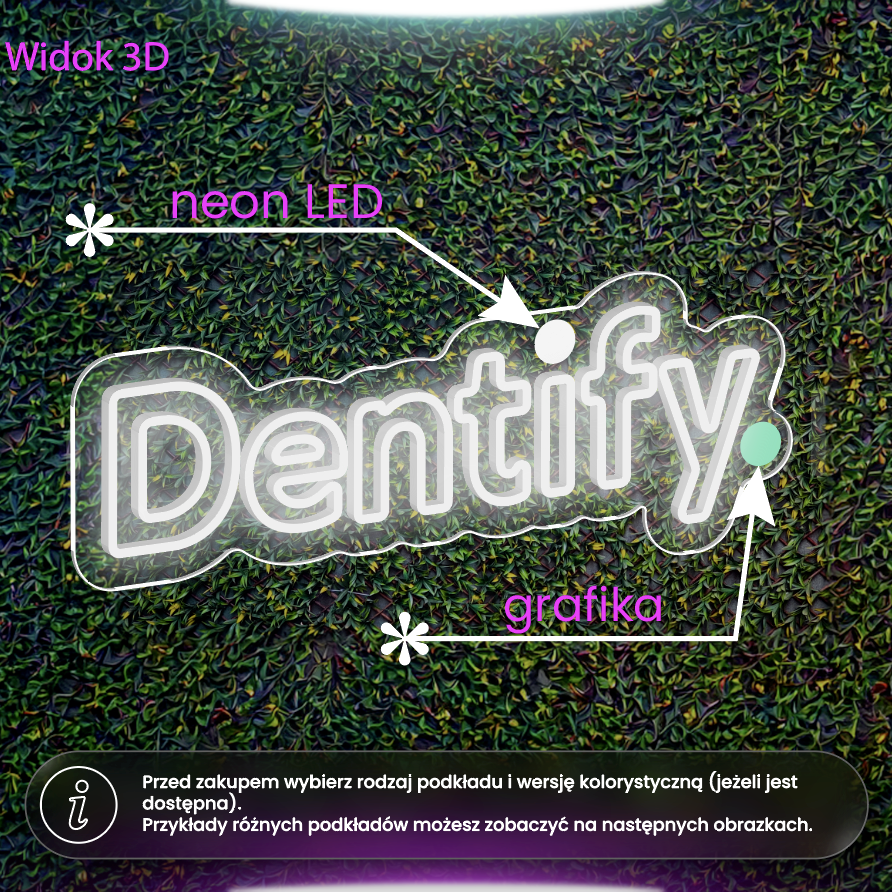 Dentify - neon LED z grafiką