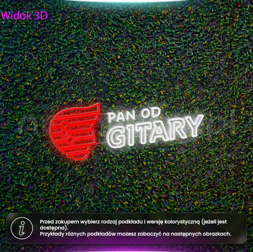 Pan od gitary - neon LED